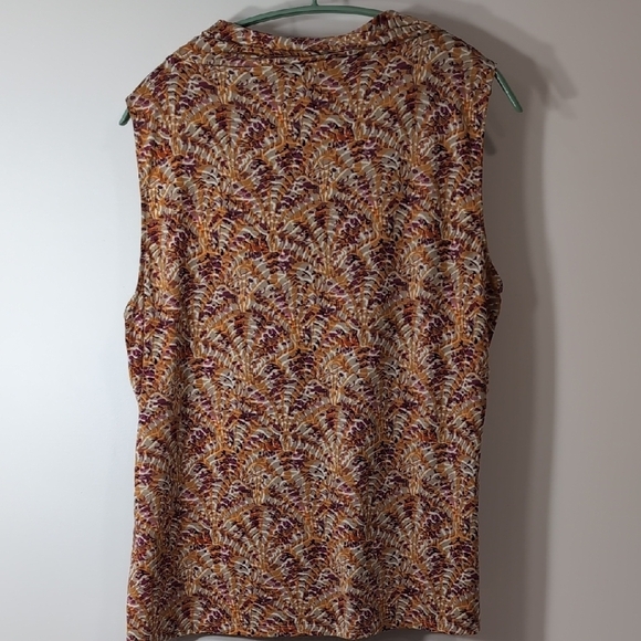 Tahari | Pink and Orange Abstract Sleeveless Tank Top Size XL - Picture 7 of 7